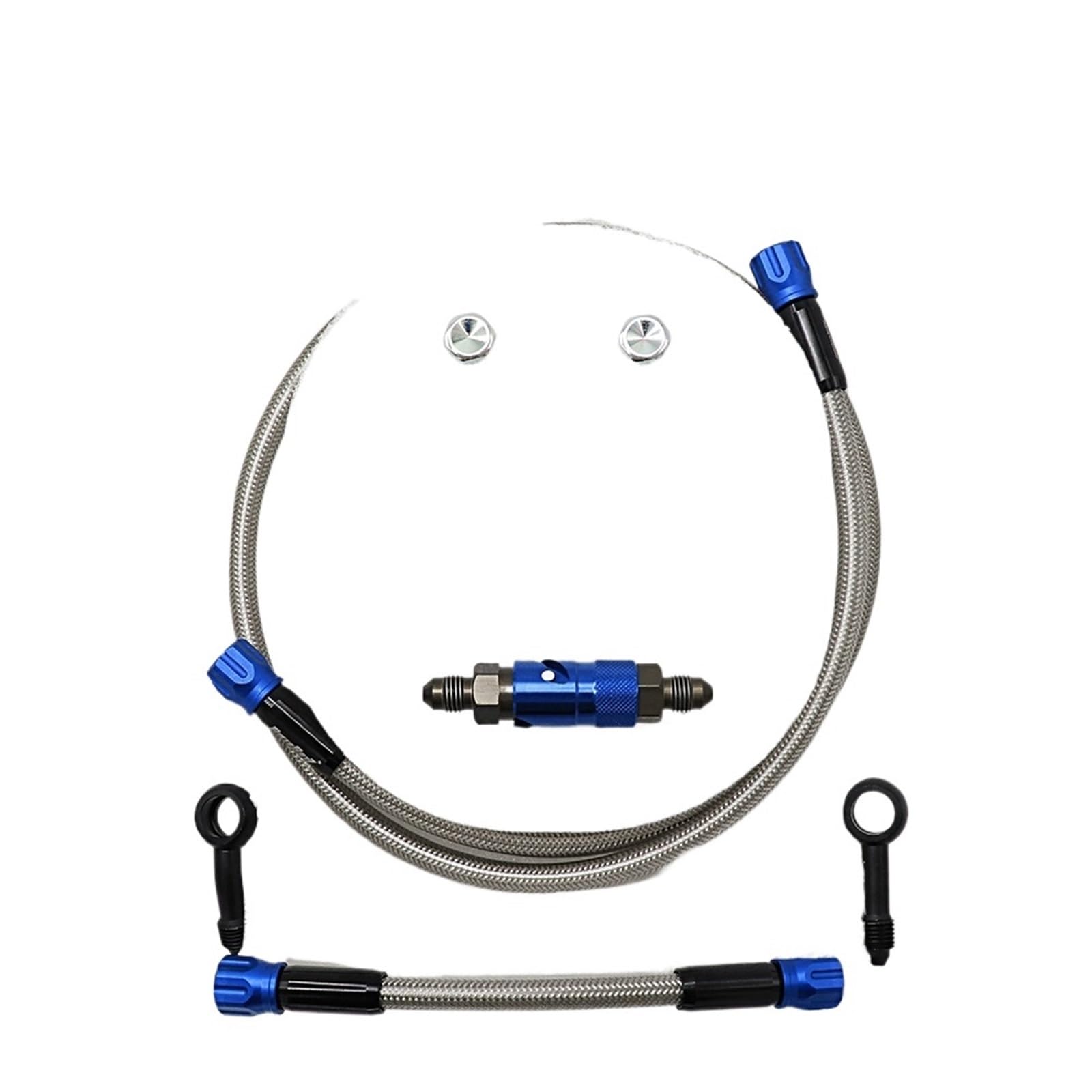 Aqwebvpl 100Cm Blue Oil Pipe Brake Line Unions Cvo Aerospace Aluminum Alloy 800 Cm To 1200Cm Reinforced Hydraulic Motorcycle Brake Hose Braided Tube(100Cm Blue)