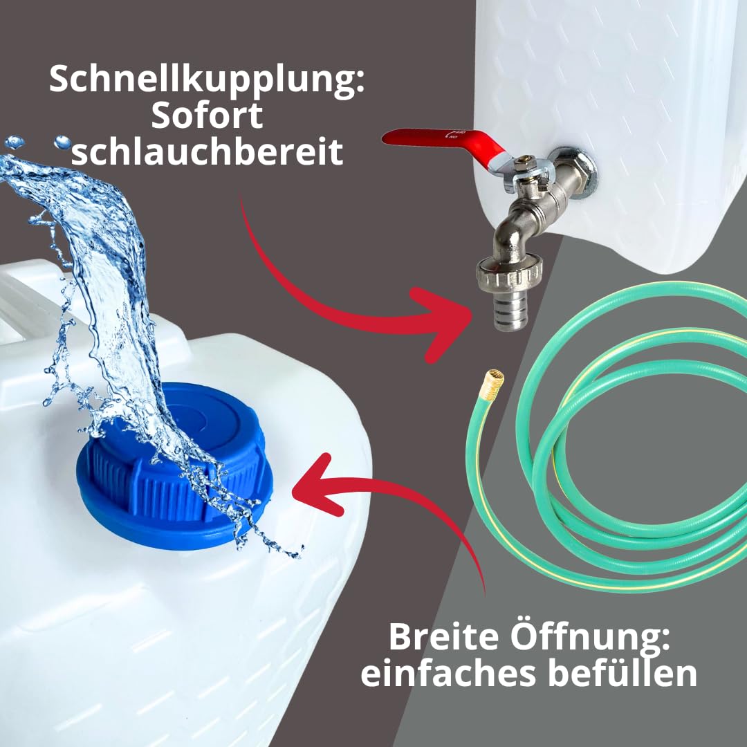 Tanica per acqua con rubinetto, tanica per acqua potabile con rubinetto da 1/2", filettatura zincata, serbatoio dell'acqua senza BPA, serbatoio dell'acqua con tappo a vite, perfetto