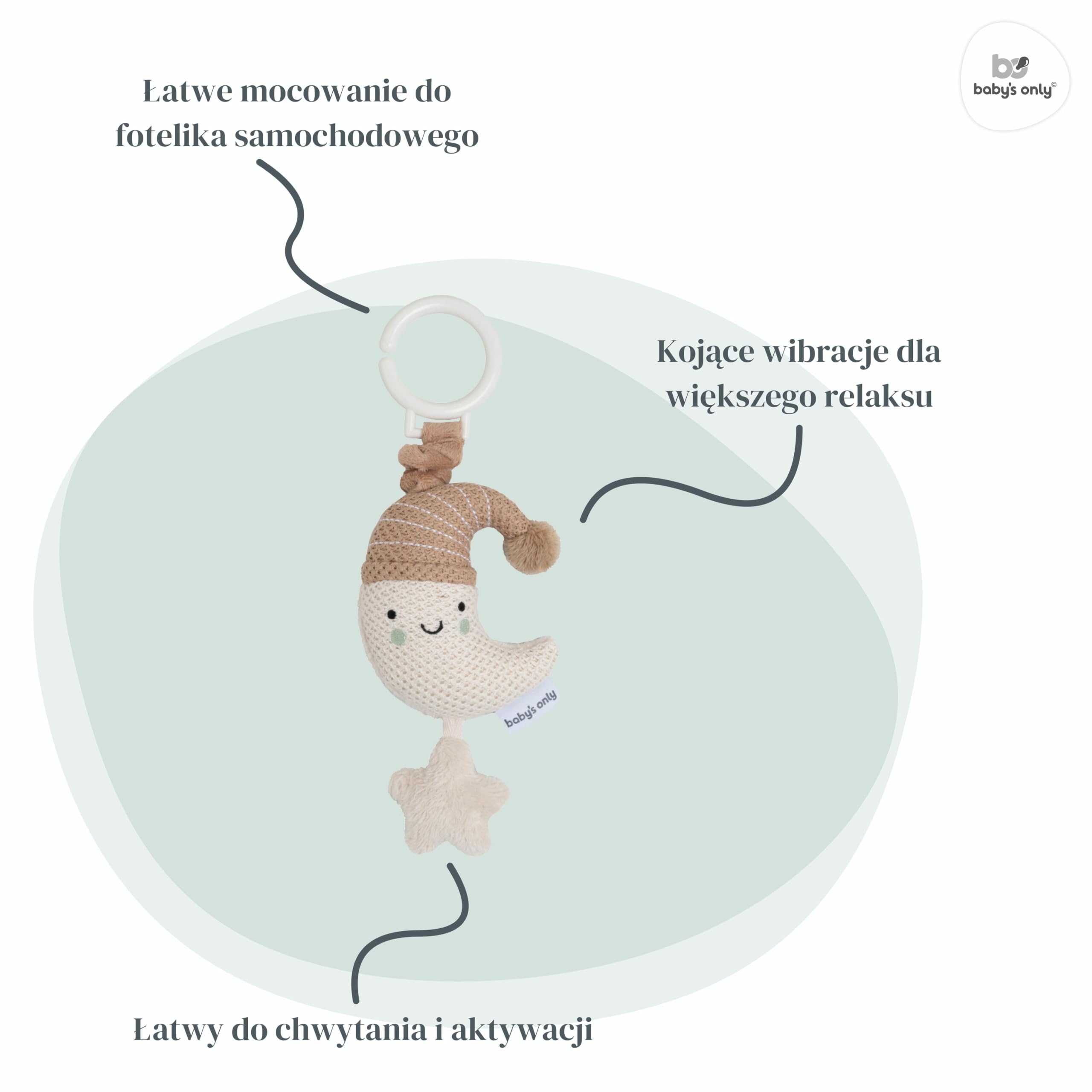 Tylko dla dzieci - wibrujący przytulne Księżyc Niebo - Maxi-Cosi wózek/fotelik samochodowy zabawka - glina/ciepła pościel