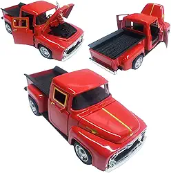 Carrinho de Ferro Miniatura Collection Caminhonete Fricção Abre Capô e Portas (Vermelho)