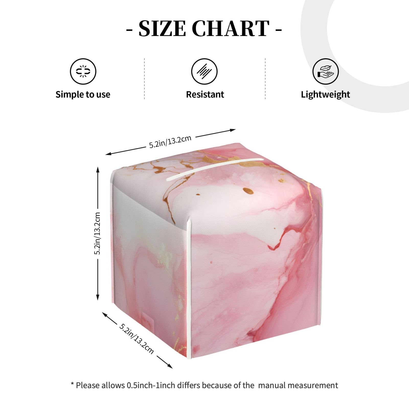 Amazon.com: Pink and Gold Art Marble Tissue Box Cover