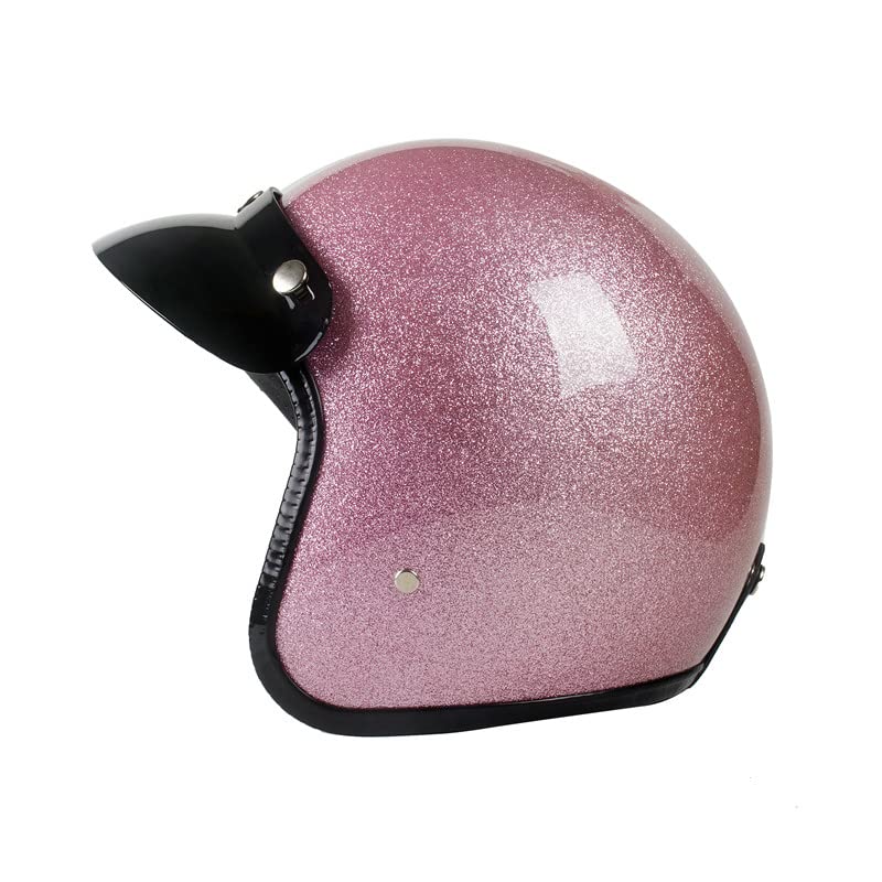Image of Harssidanzar Open Face Motorcycle Helmet DOT Approved Vintage Helmet CU601