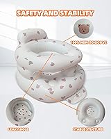 Vista 3 de Asiento de bebé inflable mejorado con bandeja para bebés de 3 a 36 meses, asiento de bumbo con bomba de aire integrada con bandeja, silla de bebé