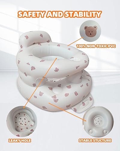 Miniatura 3 de Asiento de bebé inflable para bebés de 3 a 36 meses, silla de bebé con bomba de aire integrada, asiento de piso para bebé, asiento Bumbo para