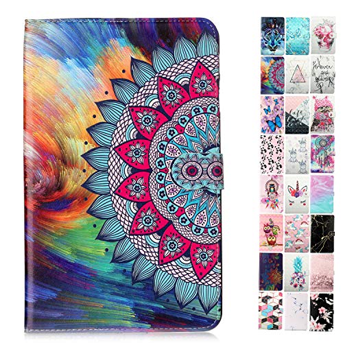 Tablet-PC Hülle kompatibel für Universal 10 Zoll (9.5-10.5 Zoll) Muster Design Tasche Leder Flip Case Etui Schutzhülle Cover mit Kartenfach -