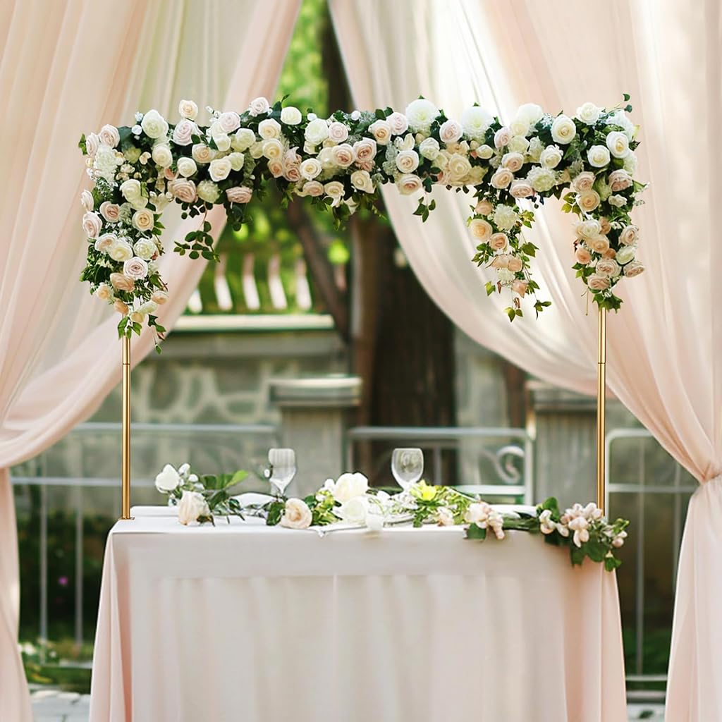 Balloon Arch Stand - Gold Backdrop Decoration -6