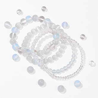 4pcs Beaded Bracelets for Women,Natural Healing Crystal Gemstones Bracelet,Anxiety Stress Relief Bracelet Handmade purple Jewelry Gifts for Women