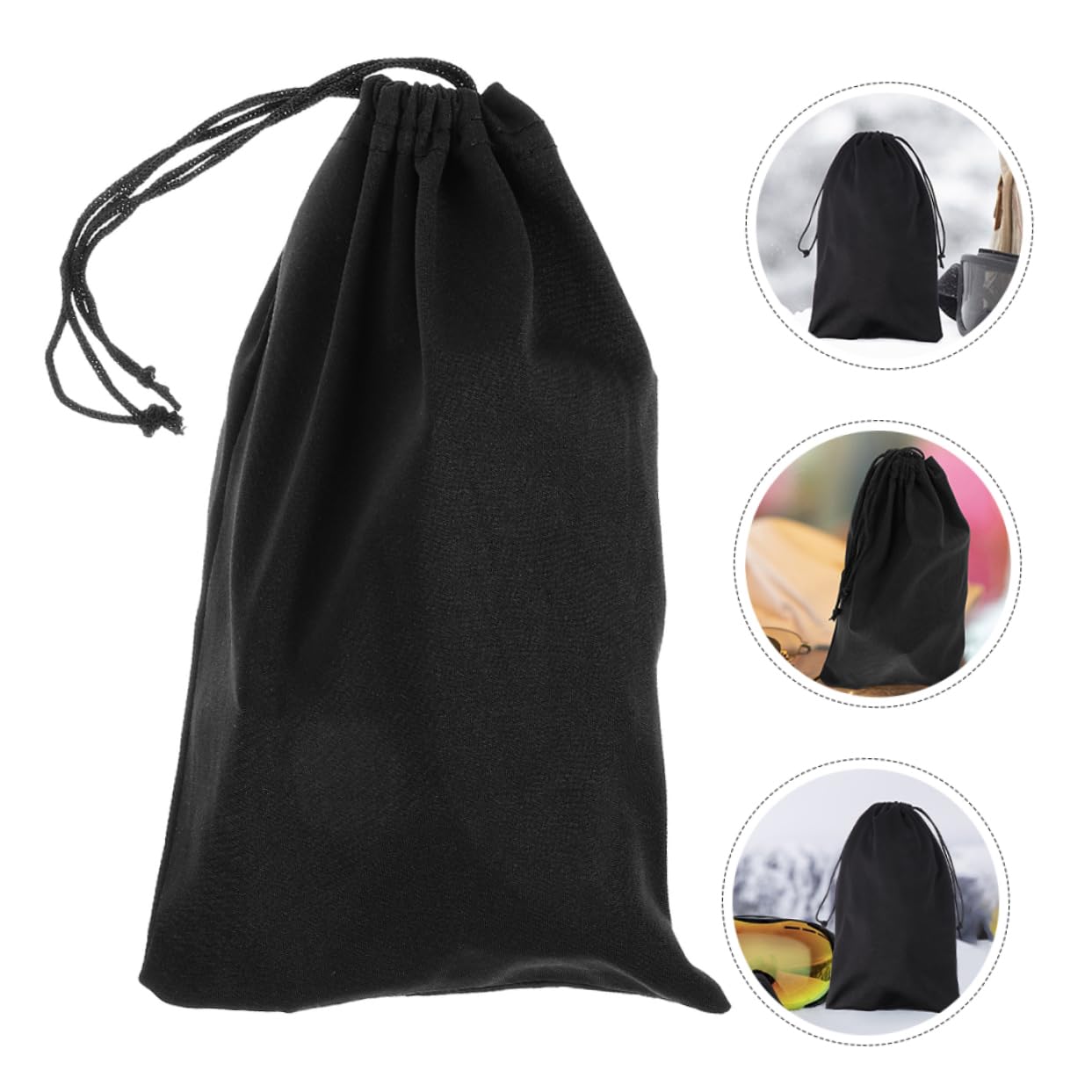Yardwe 4 Sätze Skibrillentasche Beutel Schnee Faltbares Sonnenbrillenetui Sonnenbrillen-Organizer-Tasche Tragbares Sonnenbrillenetui Verbot Taschen Black Superfeine Faser 12 Stück * 4