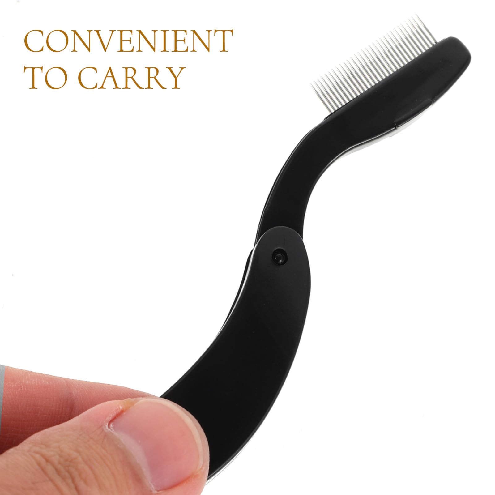 Ipetboom Portable Eyelash Comb Brow Comb Metal Eyelash Separator for Women Makeup Tool Stainless Steel Pins Eyebrow Tool for Daily Use Travel