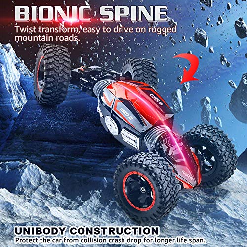 RC Car Off-Road Remote Control Car Monster Truck 4WD Dual Motors Electric Vehicles Rock Crawler 2.4Ghz RC Truck (Red)