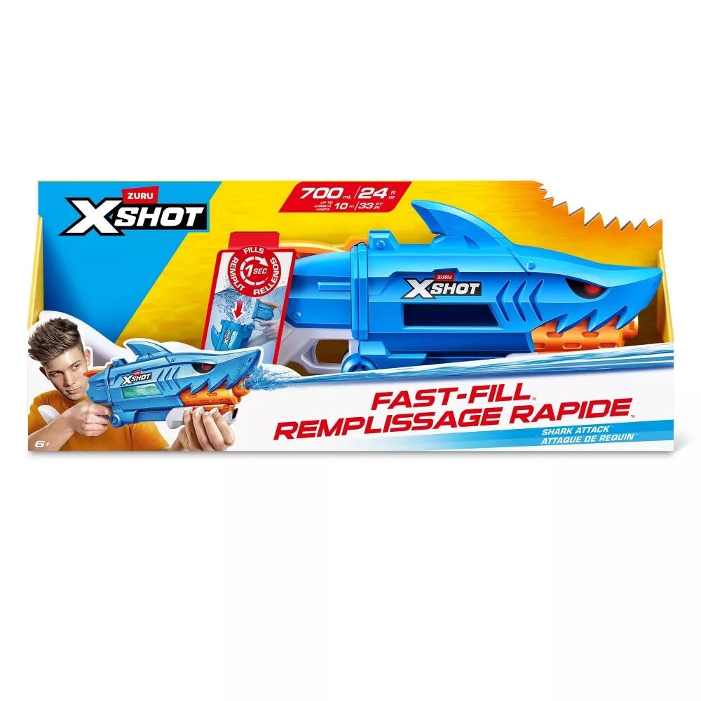XSHOT Fast-Fill Shark Attack Water Blaster Gun