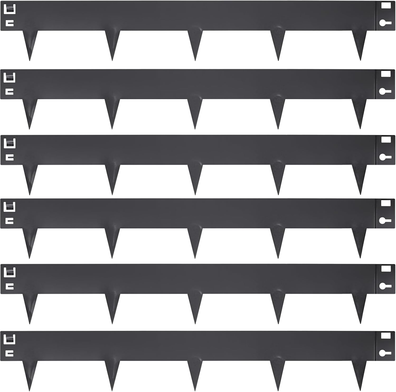 Metal Landscape Edging 42 Inch Strips, Steel Landscape Edging 6.3 Inch Depth, 6 Pack Hammer in Landscape Edging, Metal Edging for Landscaping, Gray