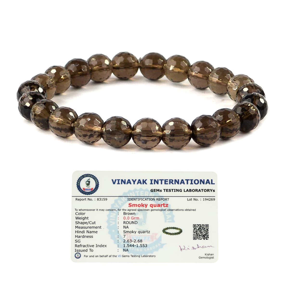 Reiki Crystal Products Natural Certified Smoky Quartz Crystal Stone Diamond Cut 8 mm Beads Bracelet for Unisex (B07GLK6XTZ) Amazon Price History, Amazon Price Tracker