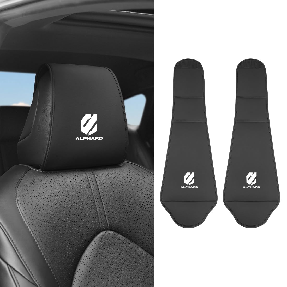 黒い合成皮革ヘッドレスト　アルファード20系に使用 Amazon | アルファード 適用 ヘッドレストカバー 車用 収納ポケット