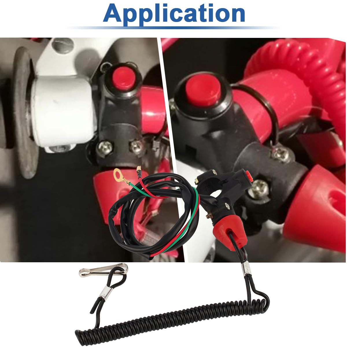 ZAMDOE Interruttore di Arresto Motore Universale 22 mm per Manubrio Doppio Emergenza Moto ATV Barca Quad