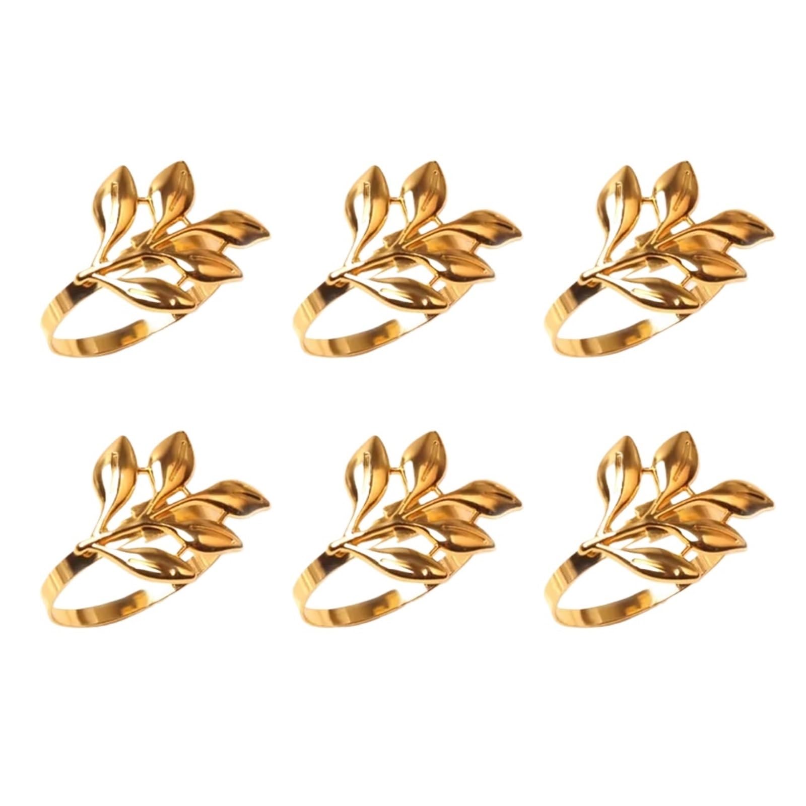 napkin rings Leaf Napkin Rings Buckle Holder for Christmas Thanksgiving Wedding Dinnig Table Decoration(Gold 6pcs)