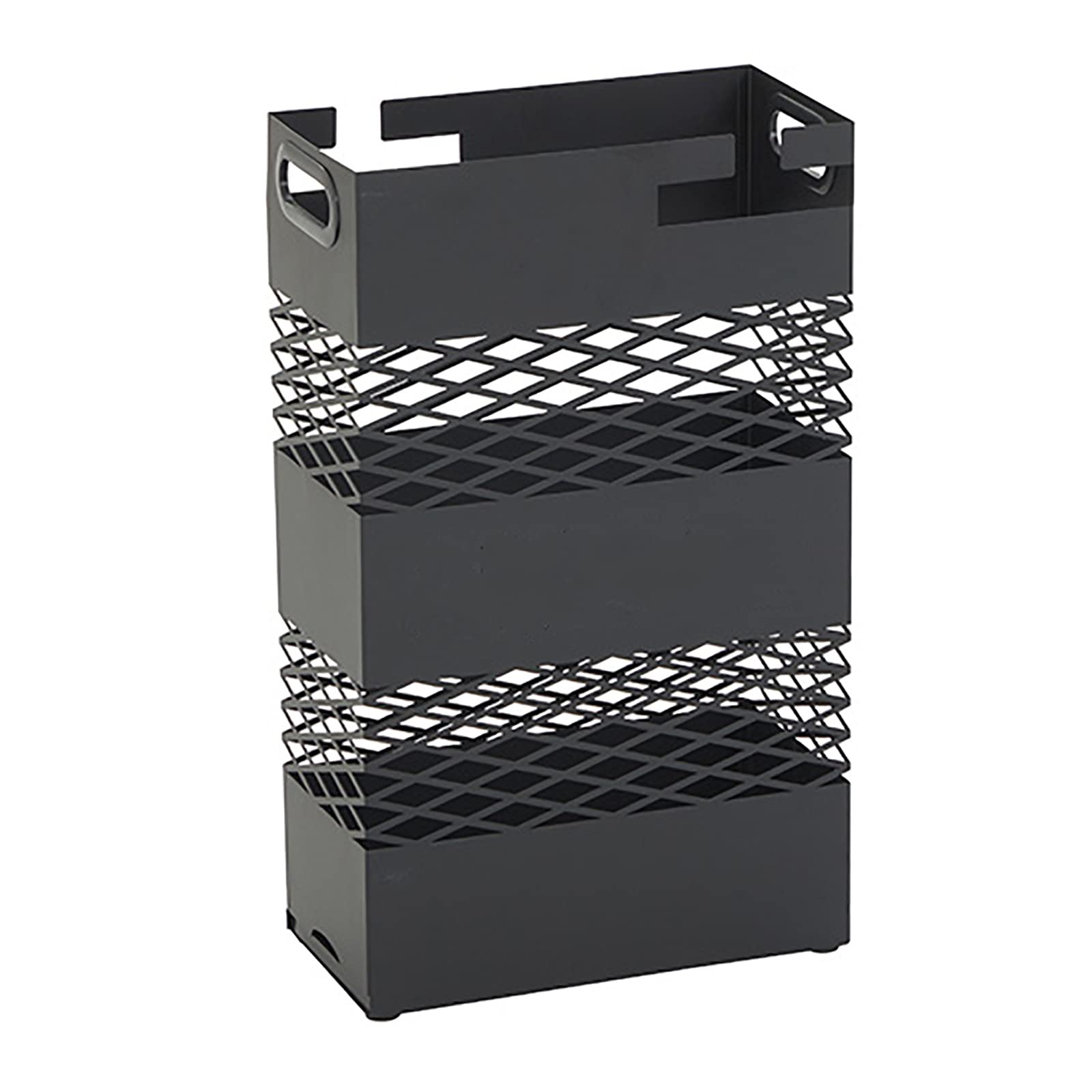 Gonmdopy Black Umbrella Stand, Household Umbrella Stand, Rectangle Hollow Umbrella Stand Rack, Umbrella Rack