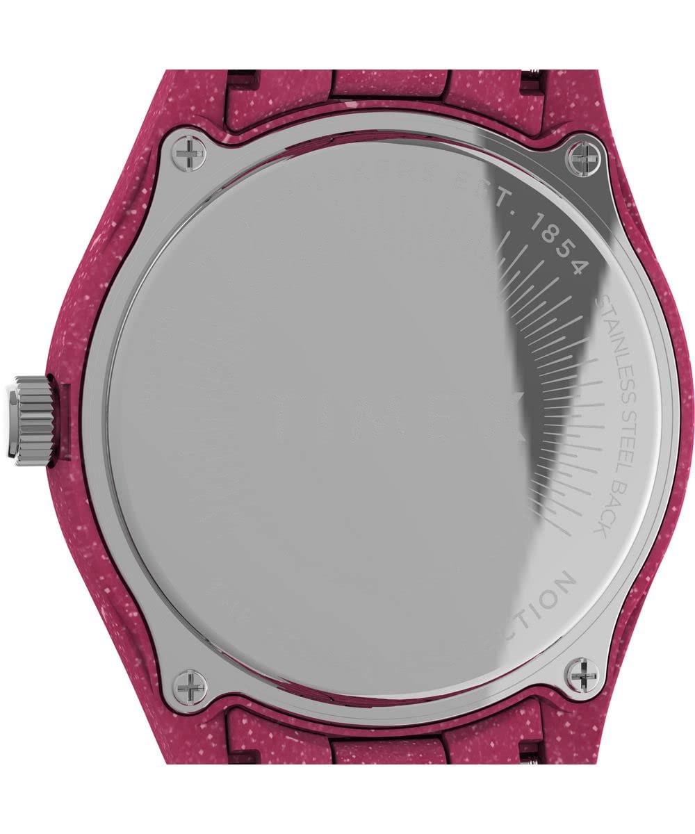 Timex Trend zegarek damski 37 mm – różowa ekologiczna bransoletka, różowa tarcza, koperta w kolorze różowym, TW2V77200