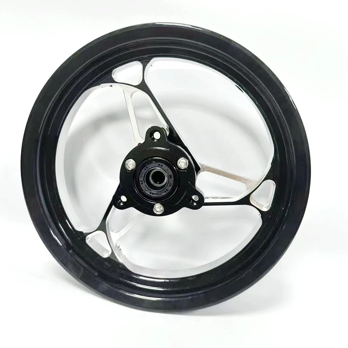 Cerchioni universali per ruote anteriori con mozzo in alluminio CNC per scooter 10 * 2.15J passo 70mm CERCHIO(Silver)