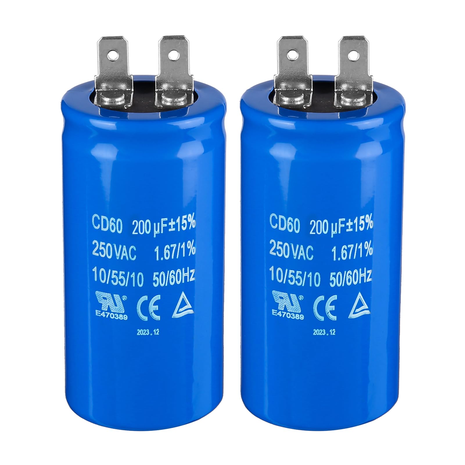 ZOWZEA 200uF/MFD CD60 Motor Start Capacitor 250VAC 50/60Hz for Electric Motor Starting 2 Pack