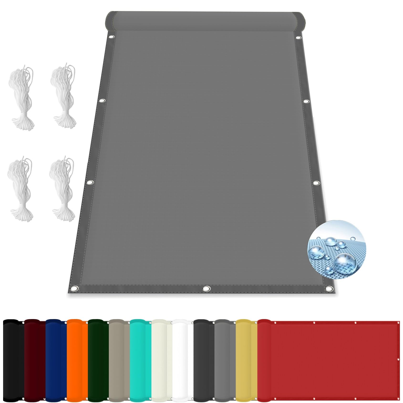 GLDYTVF Outdoor Sun Shade Sail 4.2 x 4.8m Waterproof UV Protection Sunblock Canopy for Garden Patio Custom Light Grey