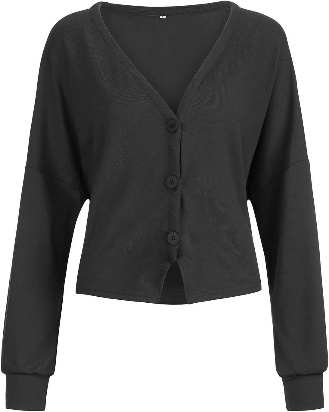 Womens V Neck Button Knit Cardigan Long Sleeve Short Sweater Tops