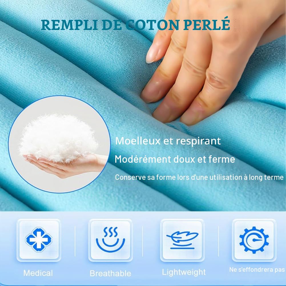 Générique Matelas Anti-Escarres pour Personnes Âgées Et Handicapées, Soins Aux Patients pour Patients Alités Oreillers Matelas À Pression Alternée,Blue b,90×70cm