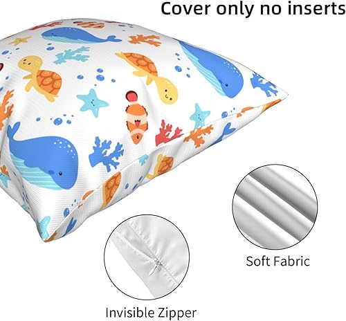 Miniatura 10 de Aimeryup Fundas de almohada decorativas de 12 x 12 pulgadas, con ancla de barco ballena, fundas de cojín decorativas para sala, fundas de almohada