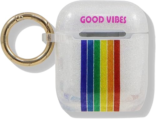 Miniatura 4 de Sonix Care Bears - Funda para AirPod Gen 1  Gen 2 cubierta dura Funda protectora con purpurina de arcoíris Good Vibes para Apple AirPods