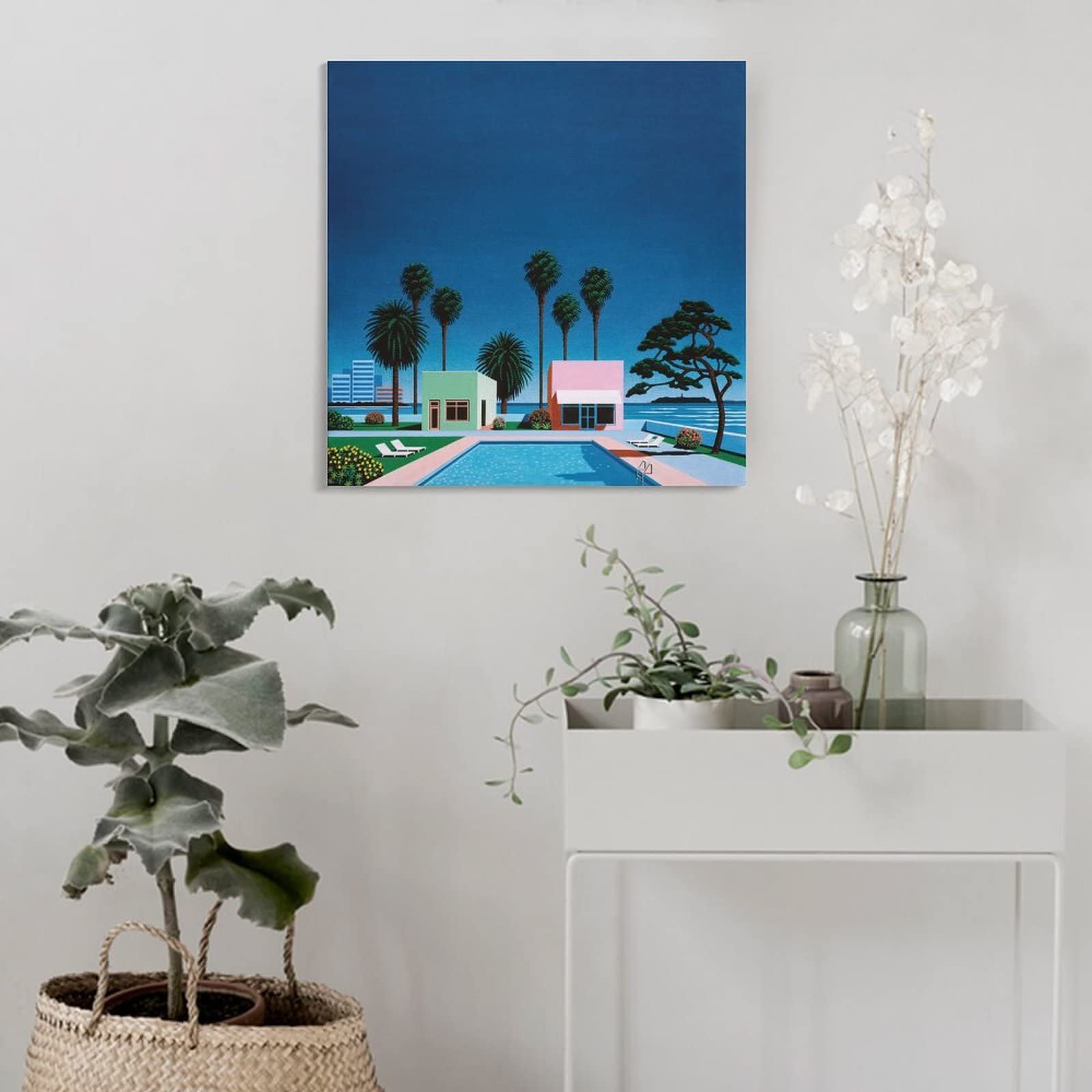 Amazon.co.jp: 絵画 西海岸のイラストインテリア 絵画 アートイラスト