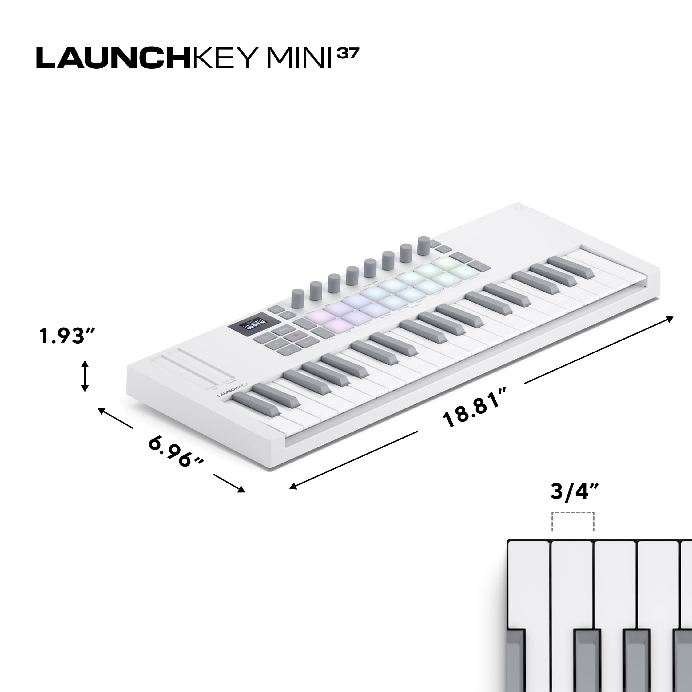 Amazon.co.jp: Novation Launchkey Mini 37 White [MK4] - ポータブル