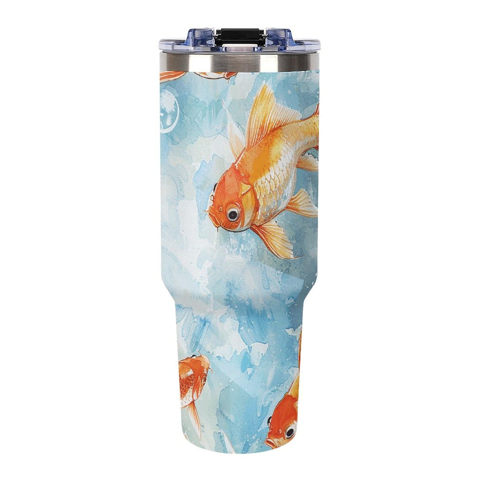 Autobecher mit großem Fassungsvermögen und Strohhalm-Deckel, schwimmen im Wasser, auslaufsicherer, isolierter Edelstahlbecher, passt in Auto-Becherhalter