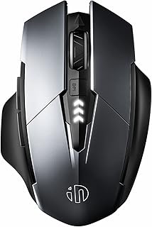 Wireless Mouse,Rechargeable Mouse Wireless 2.4G USB (Battery Level Visible) Ergonomic Computer Mouse,Silent Wireless Mice for Laptop PC Computer, 3 Levels DPI,(Grey)