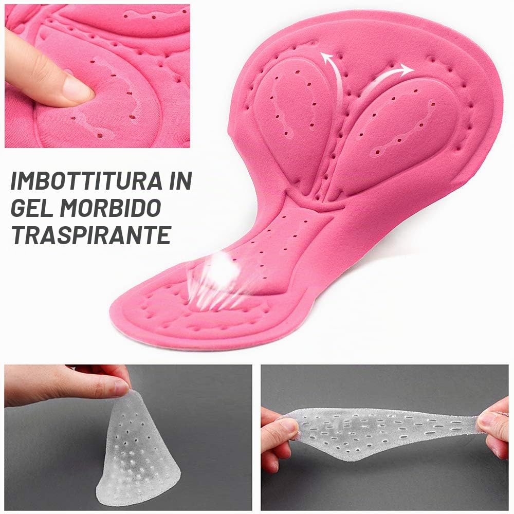 Lixada Donne Ciclismo Biancheria Intima 3D Gel Imbottito Traspirante Maglia MTB Ciclismo Equitazione Bici Biancheria Intima Pantaloncini