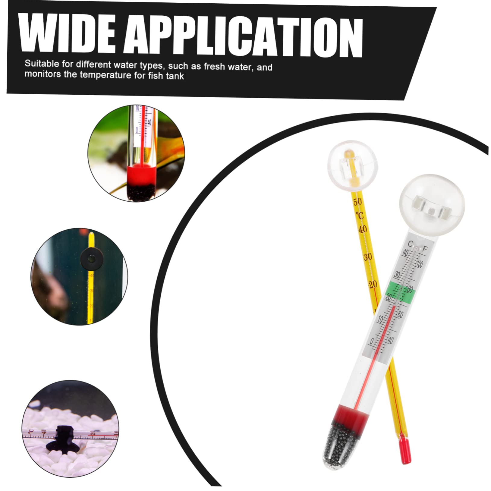 HEMOTON 2 Set Termometro Per Acquari Temperatura Termometro Per Pesci Guidato Accessori Acquario Profondo Galleggiante Termometri Digitali Plastica 10 Pezzi*2