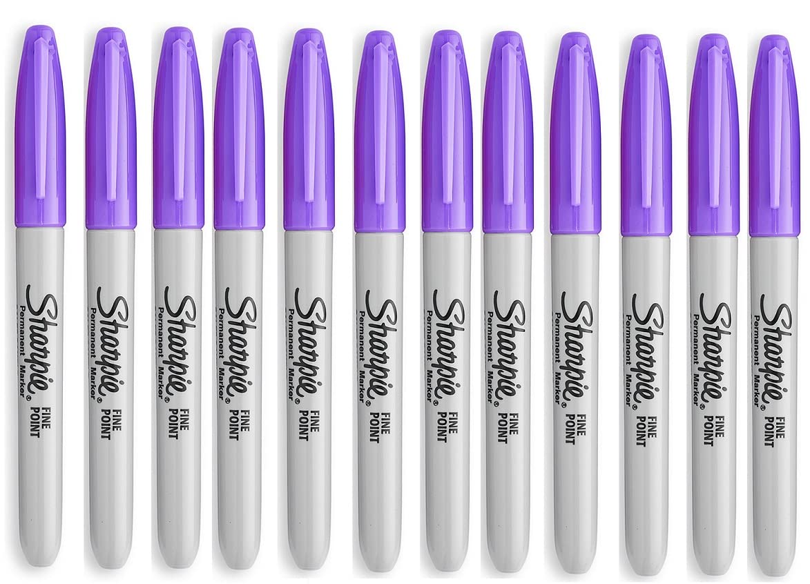 Sharpie Fine Point Permanent Markers - Ultra Violet 12 Pack Permanent Pens