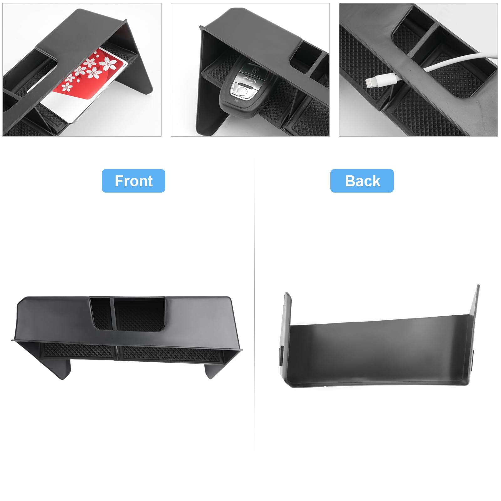 Scatola Portaoggetti del Console Centrale Compatibile con VW Golf 8 8.5 GTI GTD GTE 2020-2025, Console Centrale Portaoggetti, Golf 8 Accessori Braccioli Organizer con Tappetino Nero