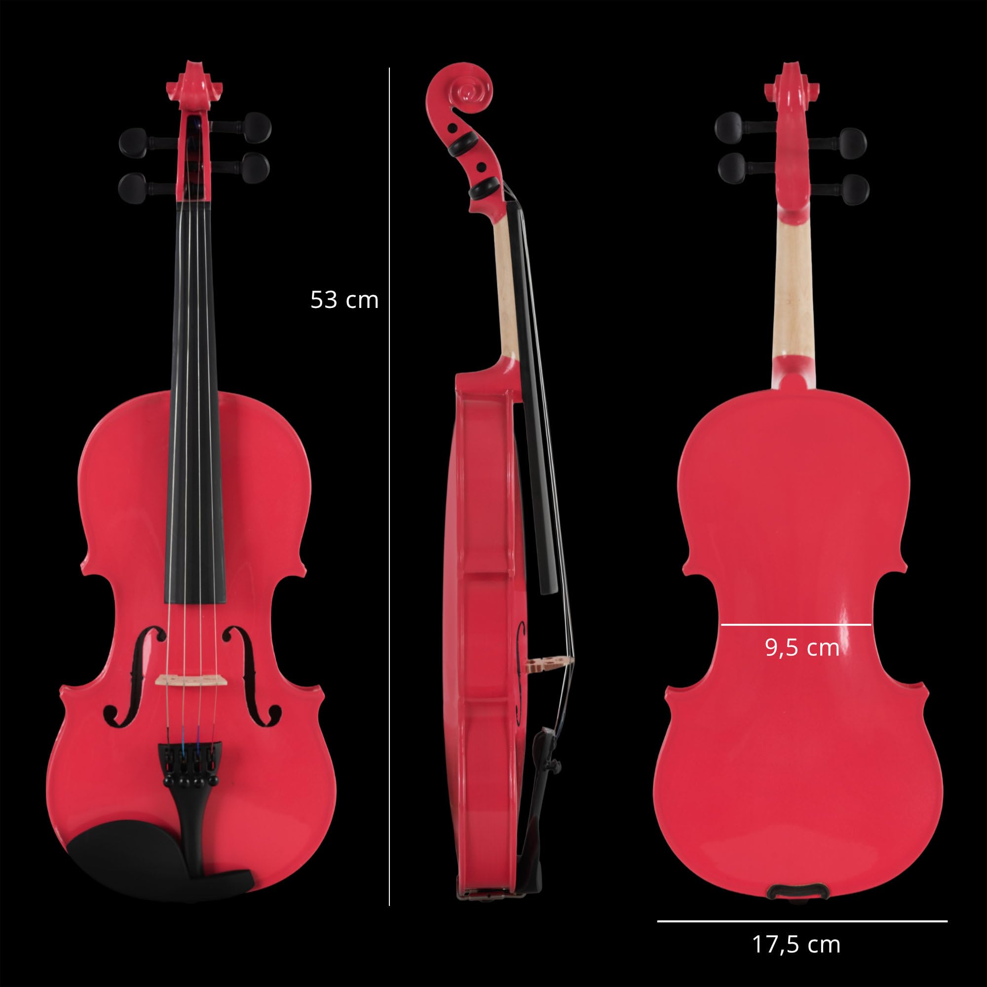 Classic Cantabile VP-100PK Set De Violín 1/2 Rosa, Tamaño: 1/2, Tapa: Abeto
