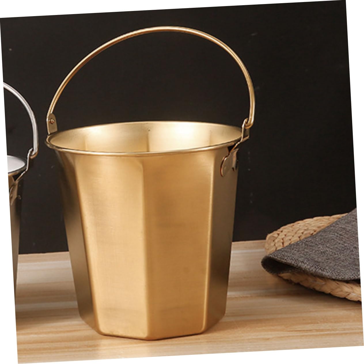 BESPORTBLE 3 Pièces seau de camping seau d'alimentation seau à plâtre récipient à huile seau à huile seaux d'eau Seau en acier inoxydable Seau à poignée godet capacité récipient à lait