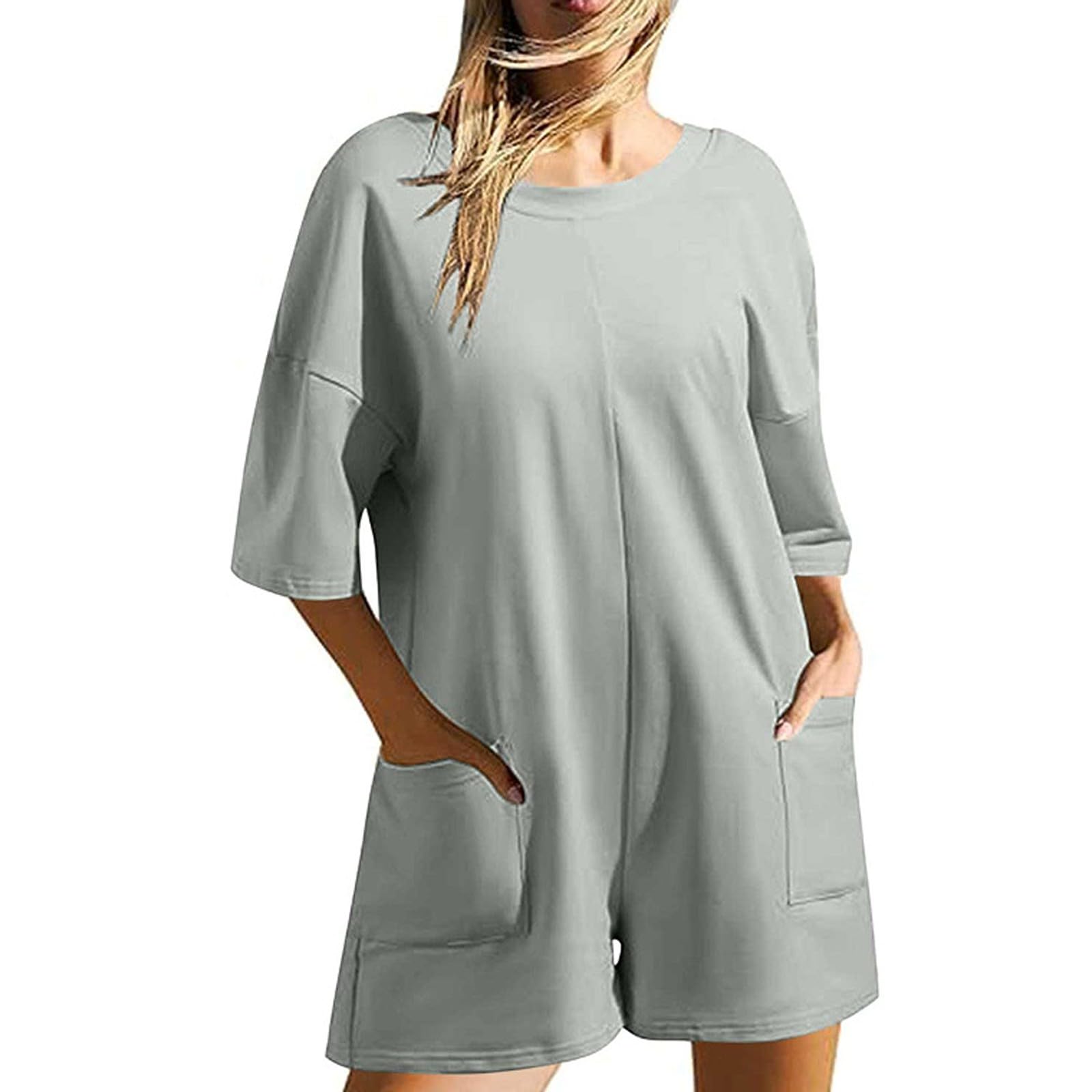Summer Rompers for Women 2026 Spring Flowy Dressy Casual Petite Jumpsuits Beach Comfy Linen Athletic Overalls