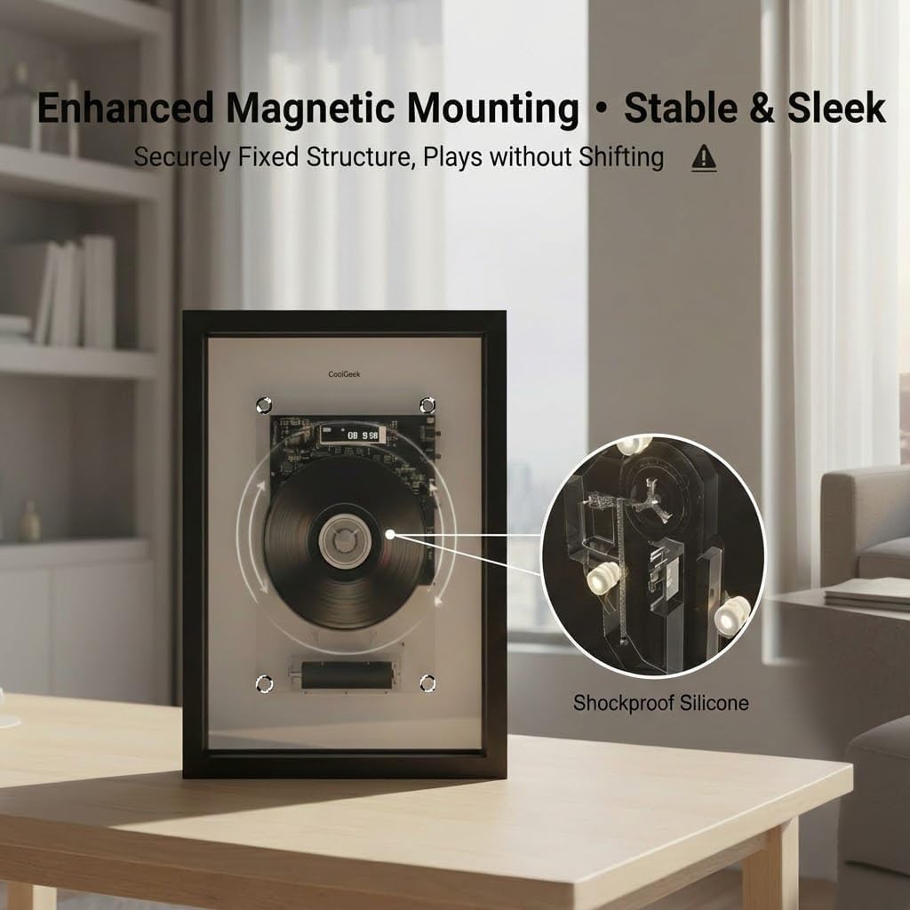 M1 Vertikaler Bluetooth CD-Player, Tragbar, Transparentes Design, Transparenter vertikaler CD-Player mit Bluetooth-Sender, 8 Std. Akku, Wand- oder Tischmontage, HiFi-Klang