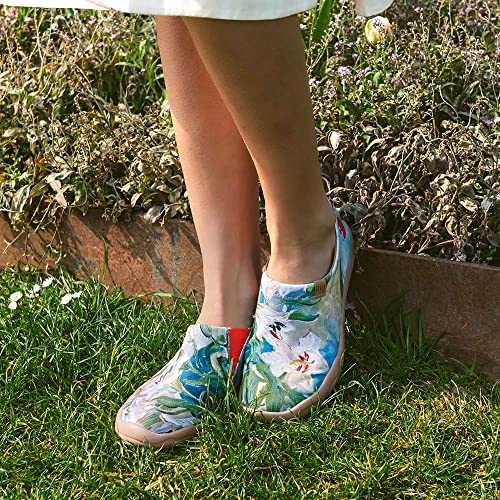 Image of UIN Women's Slip On Shoes Colorful Comfortable Lightweight Art Travel Sneakers Casual Floral Stylish Everyday Loafers