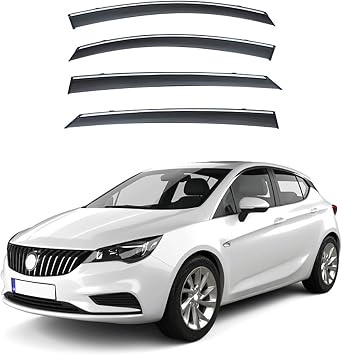 Compatible with Opel Astra K B16 2016-2022, 4Pcs Car Side Window Rain Guards Visor Weather Shield Wind Deflector Exterior Modified Accessories