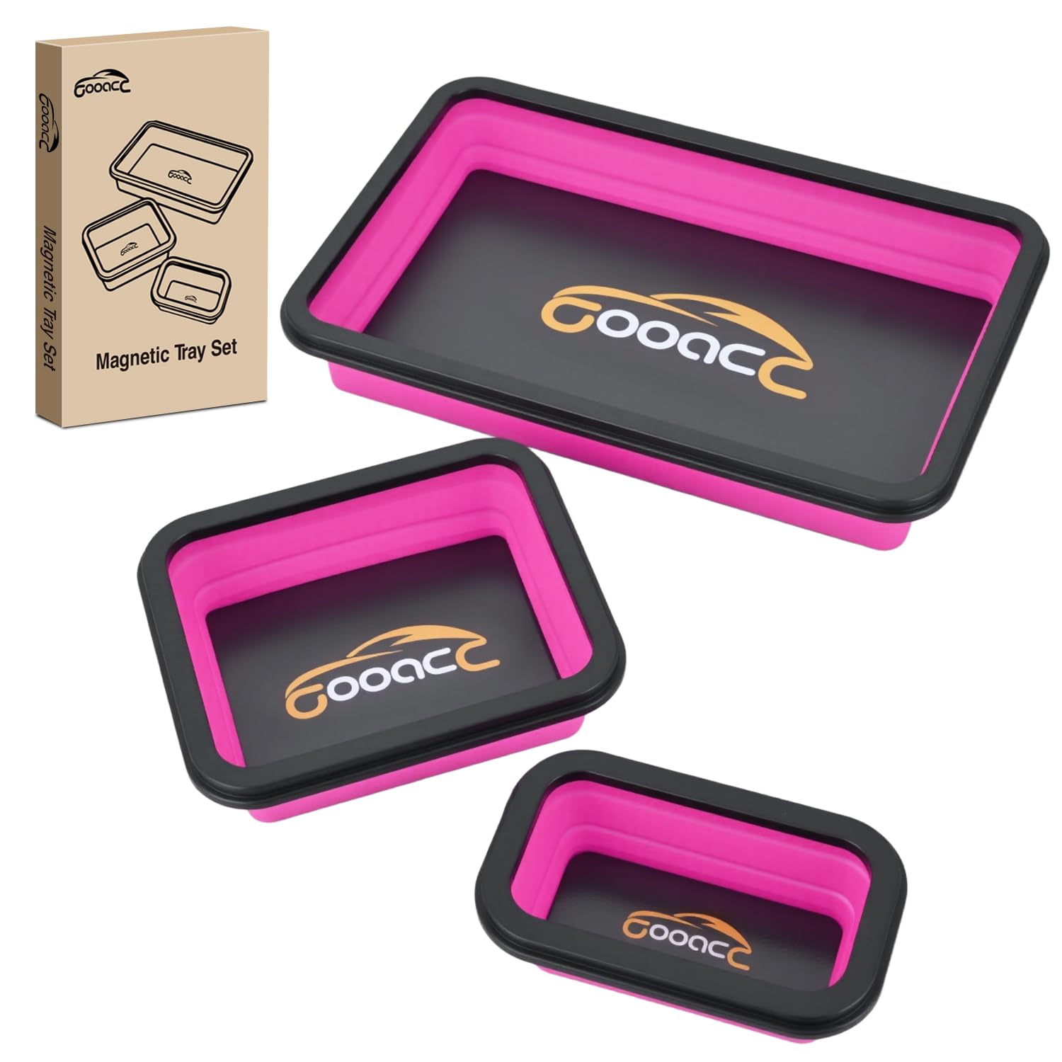 GOOACC Magnetic Parts Trays - Pink -1