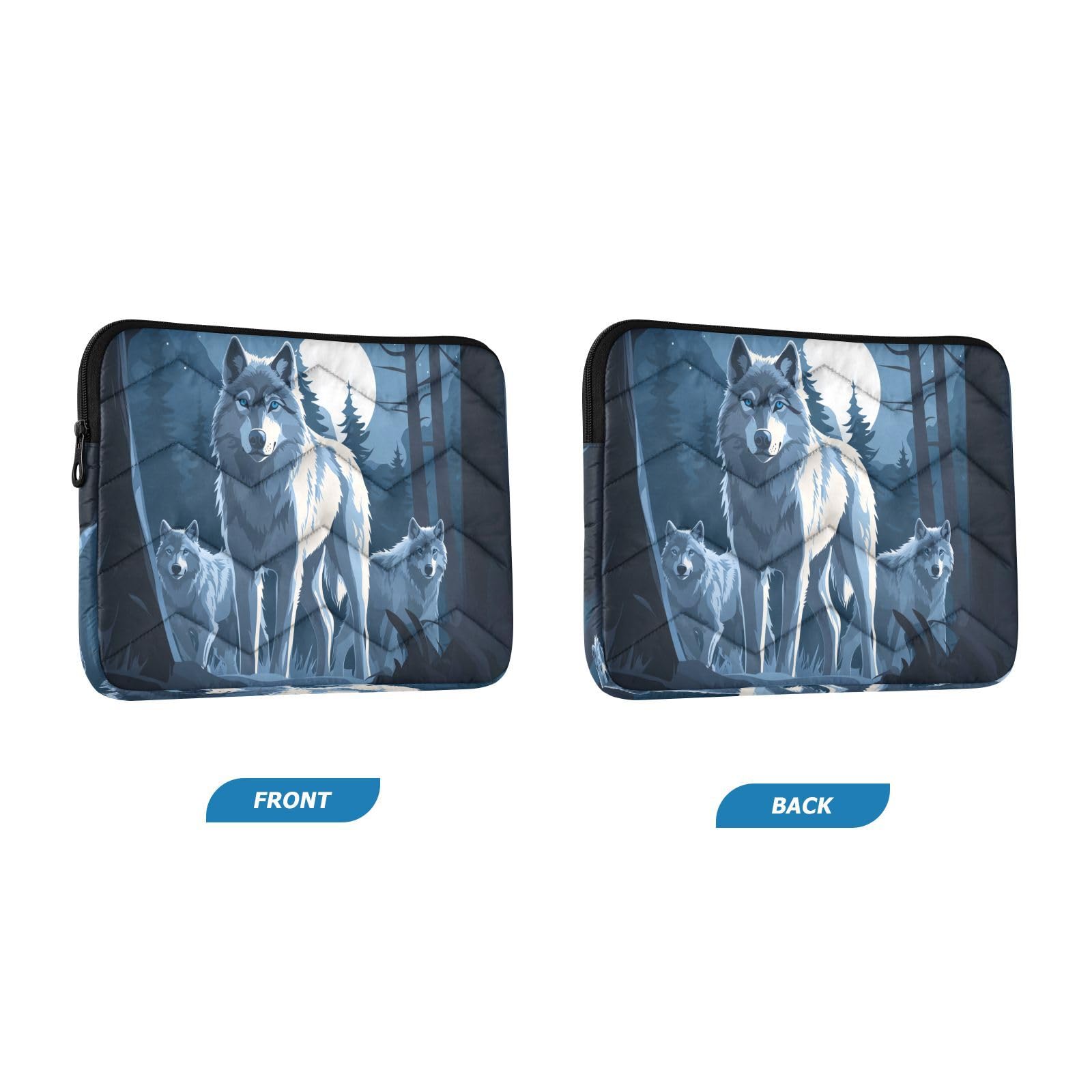 Wolf Blue Forest Moon Laptop Sleeve for 13-13.3 in Water Resistant Portable Laptop Sleeve Bag Protective Case for Travel Airport Carry on