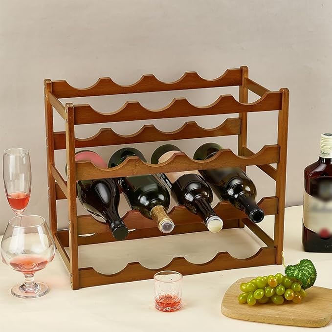 UNICRAFTALE Soporte para Vinos de 4 Niveles, Almacenamiento para 16 Botellas miniatura 2