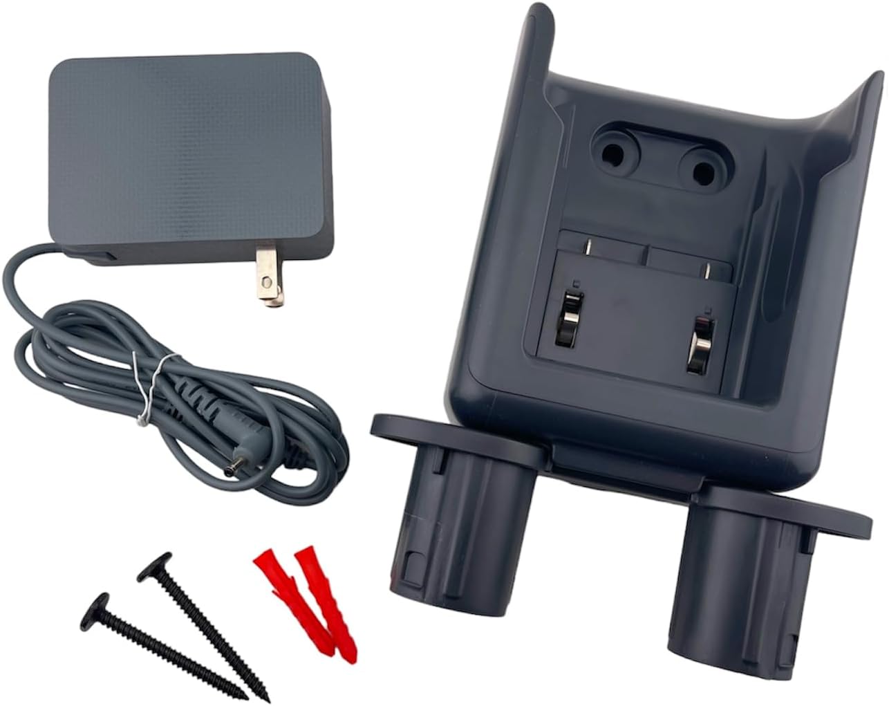 Replacement Wall Mount Accessory Holder Charging Docking Station + AC Power Adapter Charger Combo for Samsung Jet 60 Jet 70 Jet 75 Jet 75+ Series Fit Flex Pet Cordless Stick Vacuum Cleaner (White)