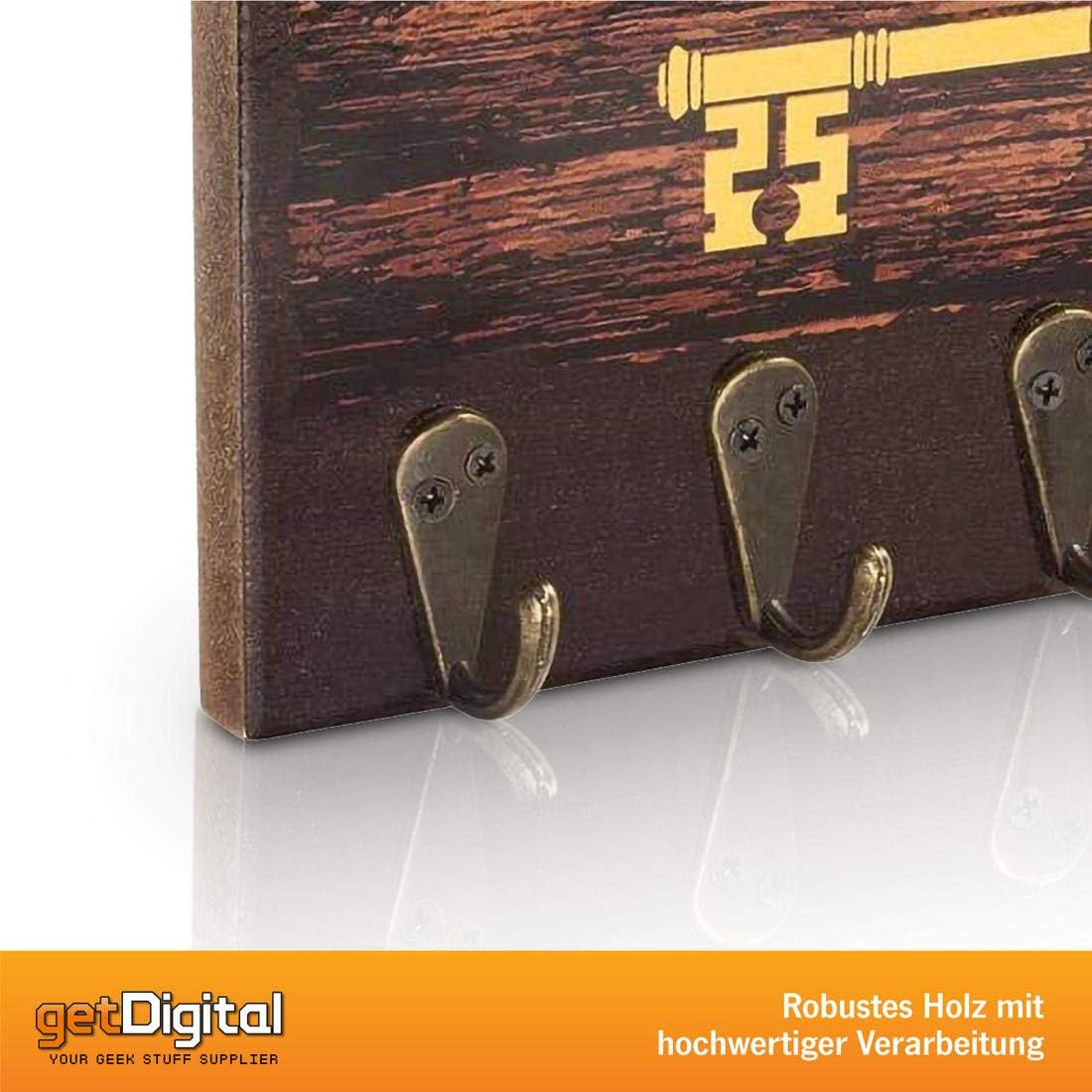 getDigital Alohomora Key Rack | Magical Home & Office Decor Key Holder with 5 Metal Hooks | Also Suitable as a Hanger for Clothes, Bags or Dog Leashes