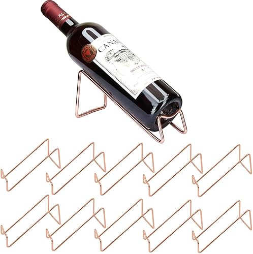 Miniatura 8 de kaileyouxiangongsi Estante simple para vino, 4 unidades, soporte de mesa para botellas de vino, regalo para decoración del hogar de cocina (plateado)