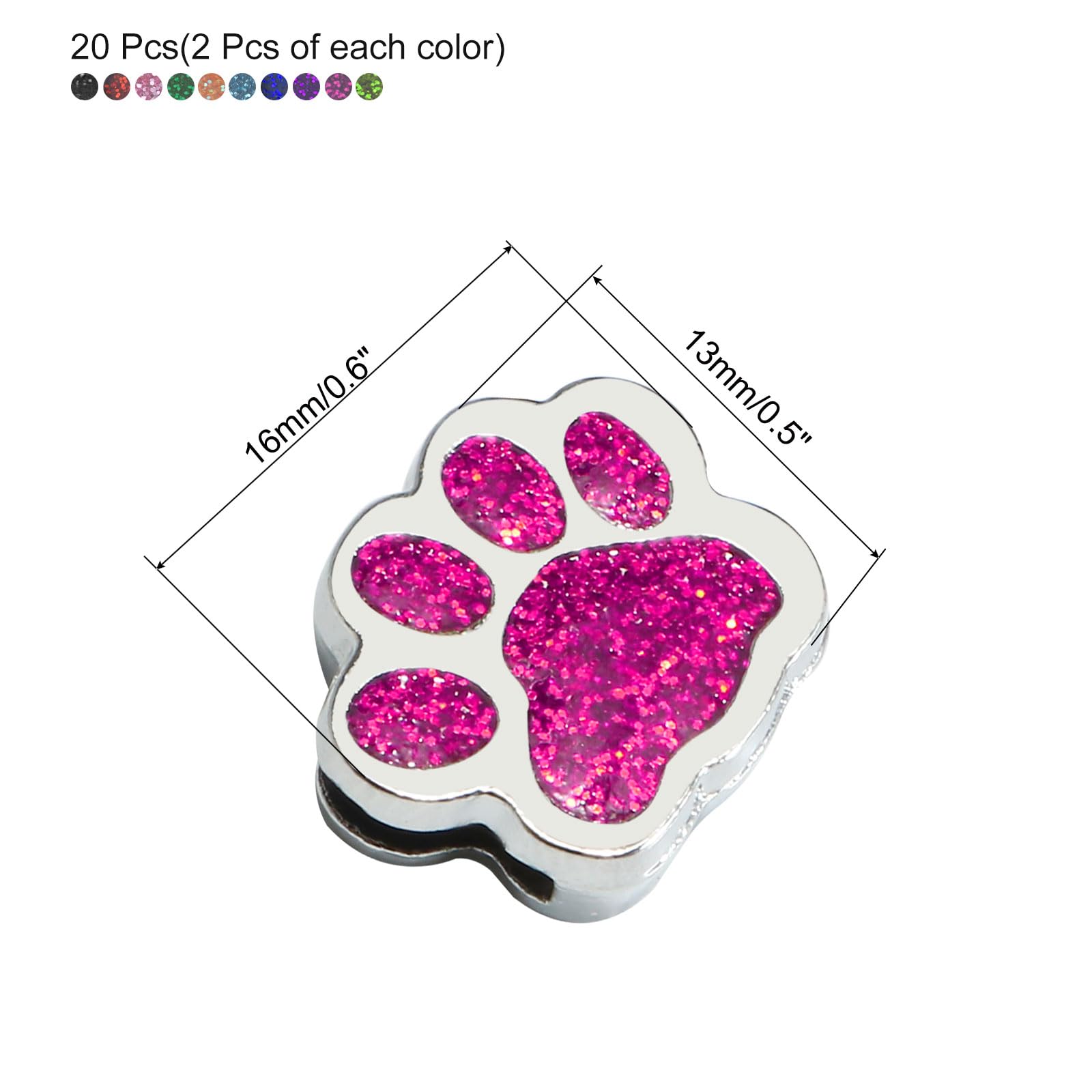 PATIKIL Animal Cat Dog Paw Print Charm - Image 2